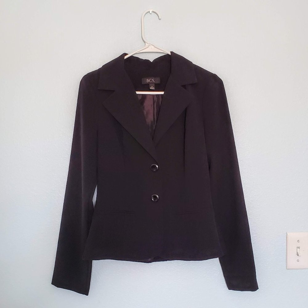 BCX Black Double Button Front Blazer Jacket, medium